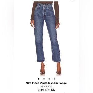 Agolde pinch waist 90s crop jean